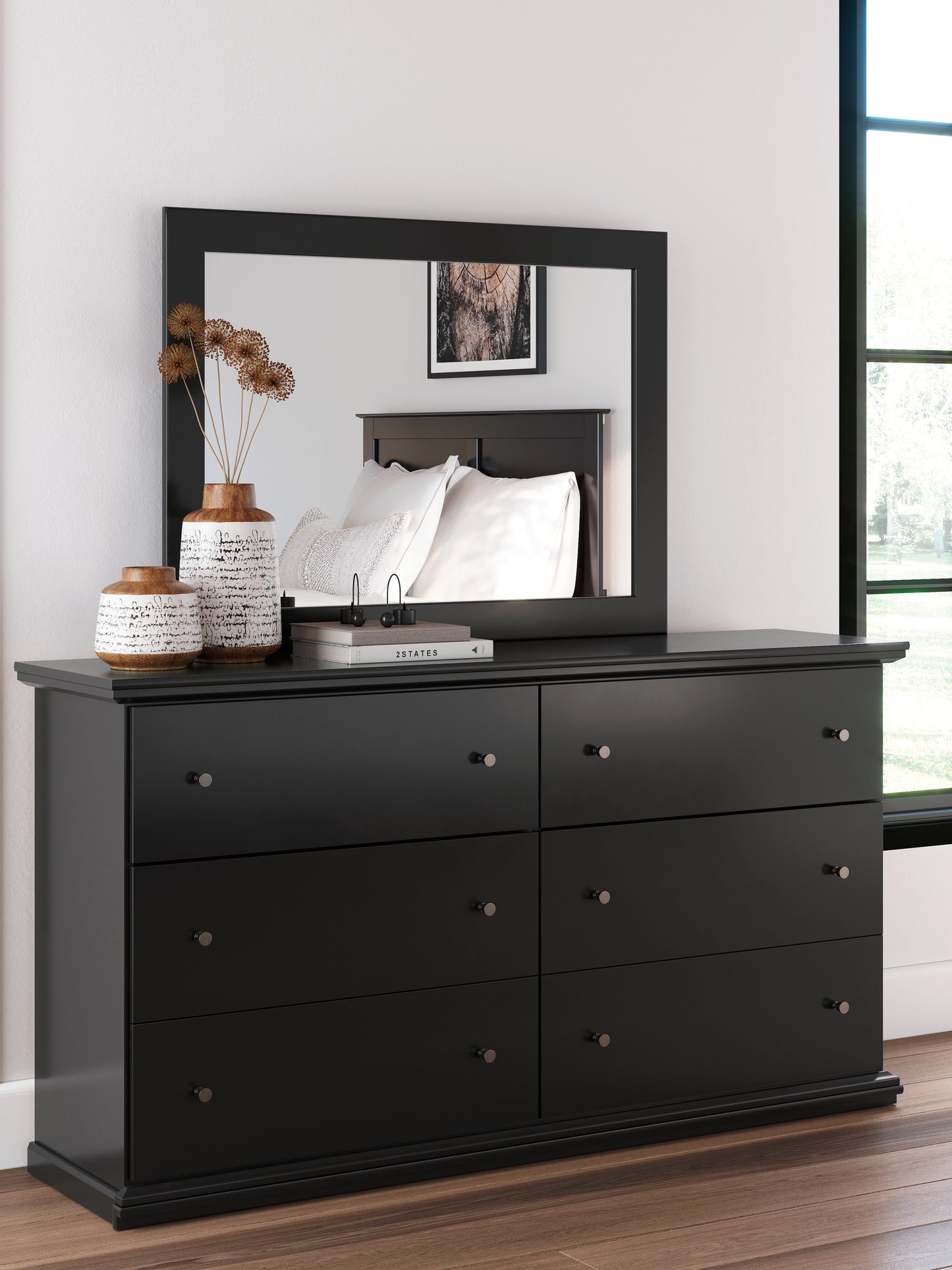 The Furniture Outlets - Ashley Furniture - Maribel Bedroom - Dresser and Mirror / Black - B138B50