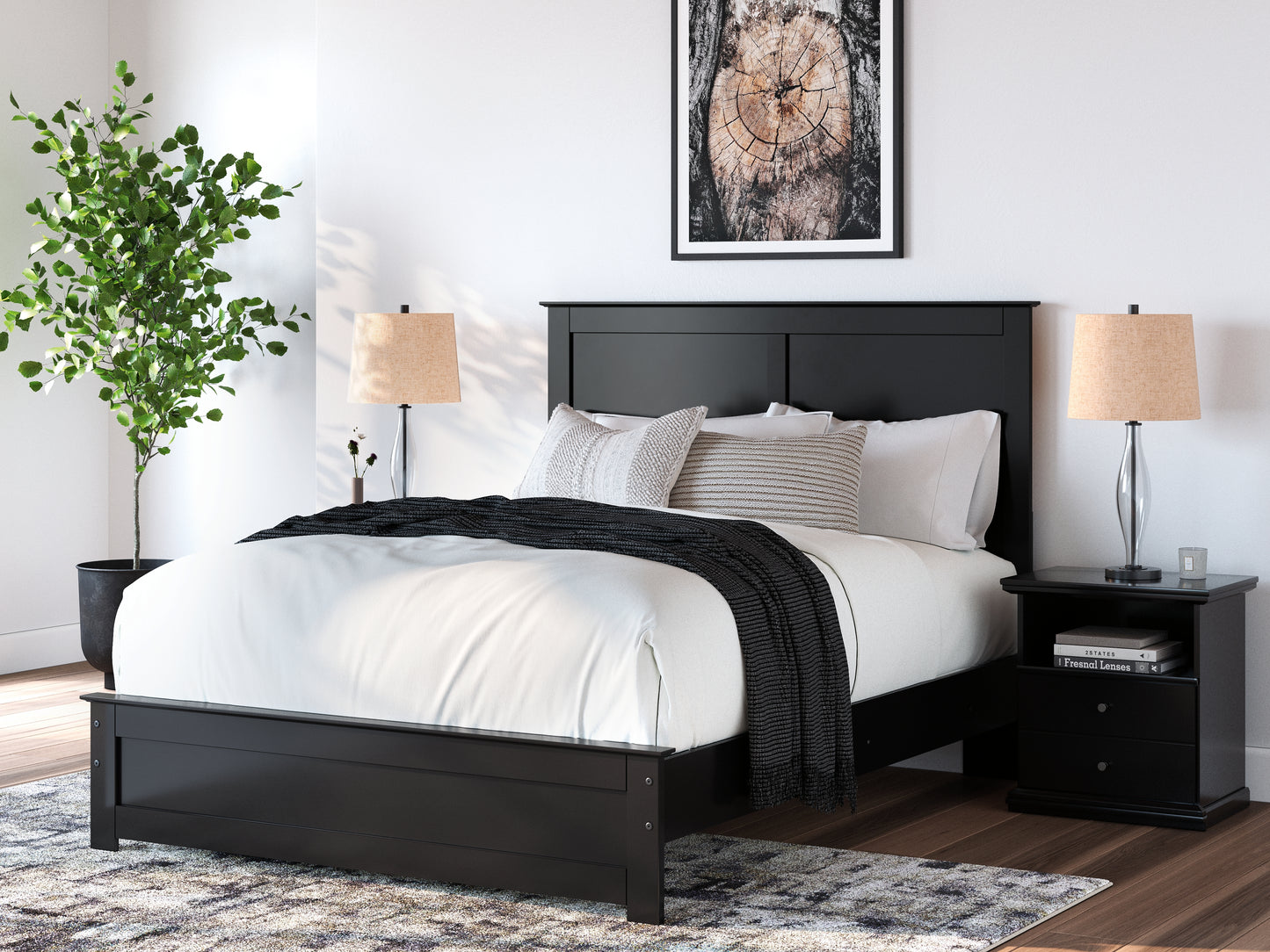 The Furniture Outlets - Ashley Furniture - Maribel Bedroom - Queen Panel Bed / Black - B138B53