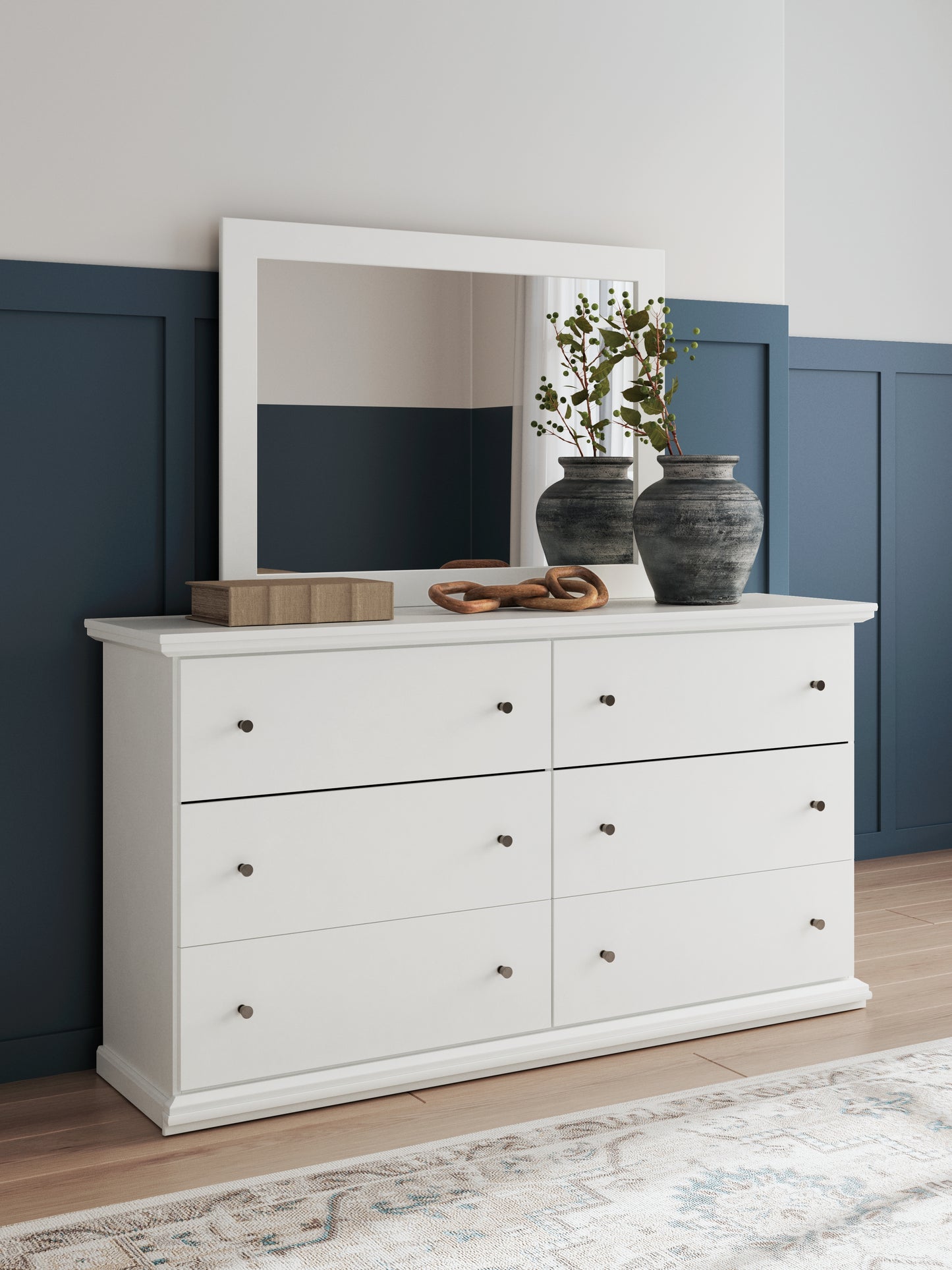 The Furniture Outlets - Ashley Furniture - Bostwick Shoals Bedroom - Dresser and Mirror / White - B139B40