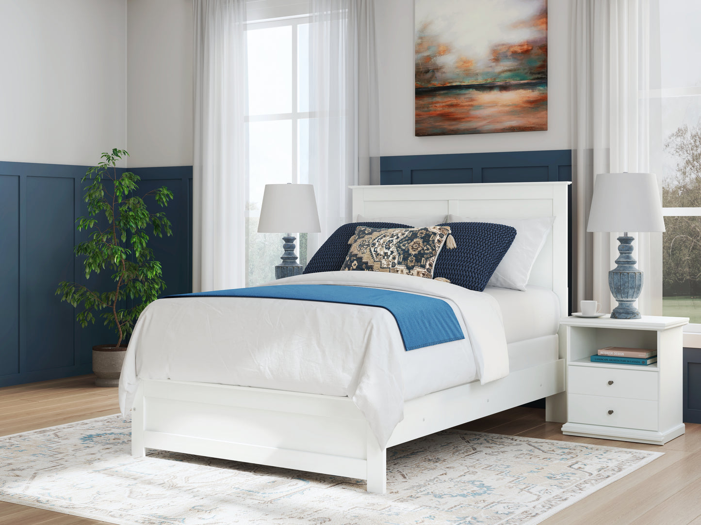 The Furniture Outlets - Ashley Furniture - Bostwick Shoals Bedroom - Full Panel Bed / White - B139B42
