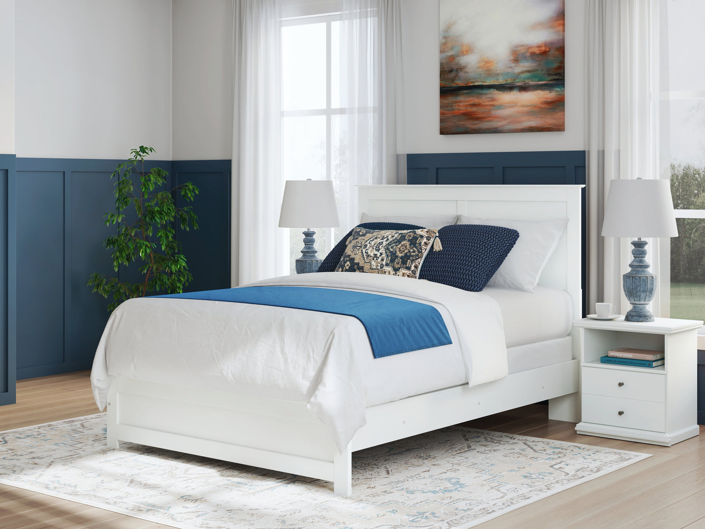 The Furniture Outlets - Ashley Furniture - Bostwick Shoals Bedroom - Queen Panel Bed / White - B139B43