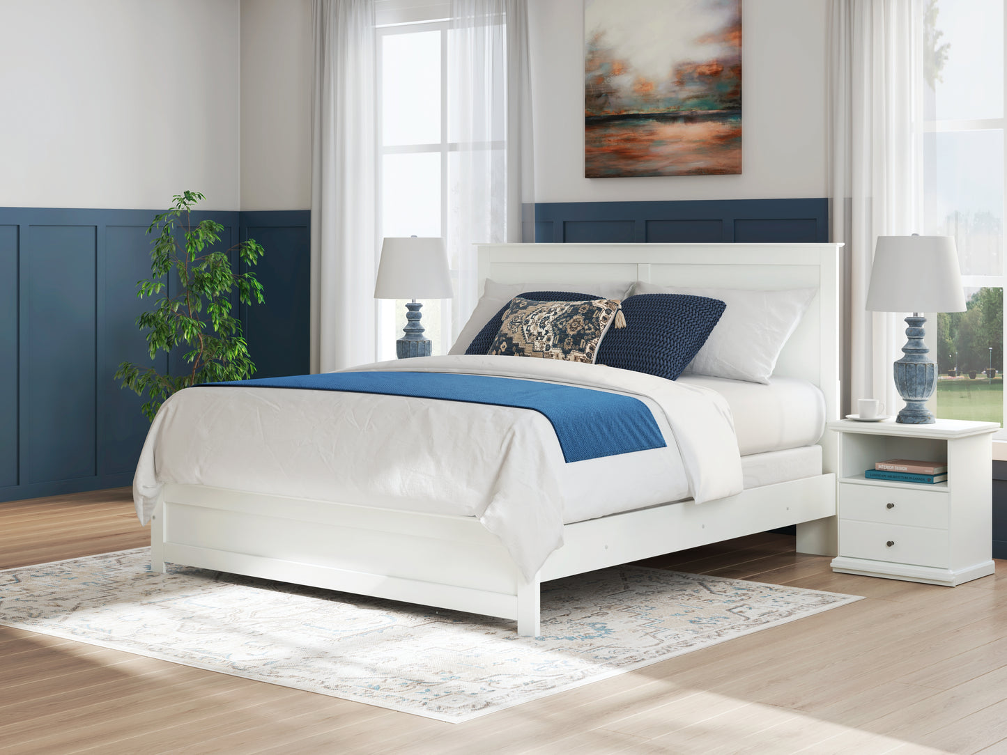 The Furniture Outlets - Ashley Furniture - Bostwick Shoals Bedroom - King Panel Bed / White - B139B47