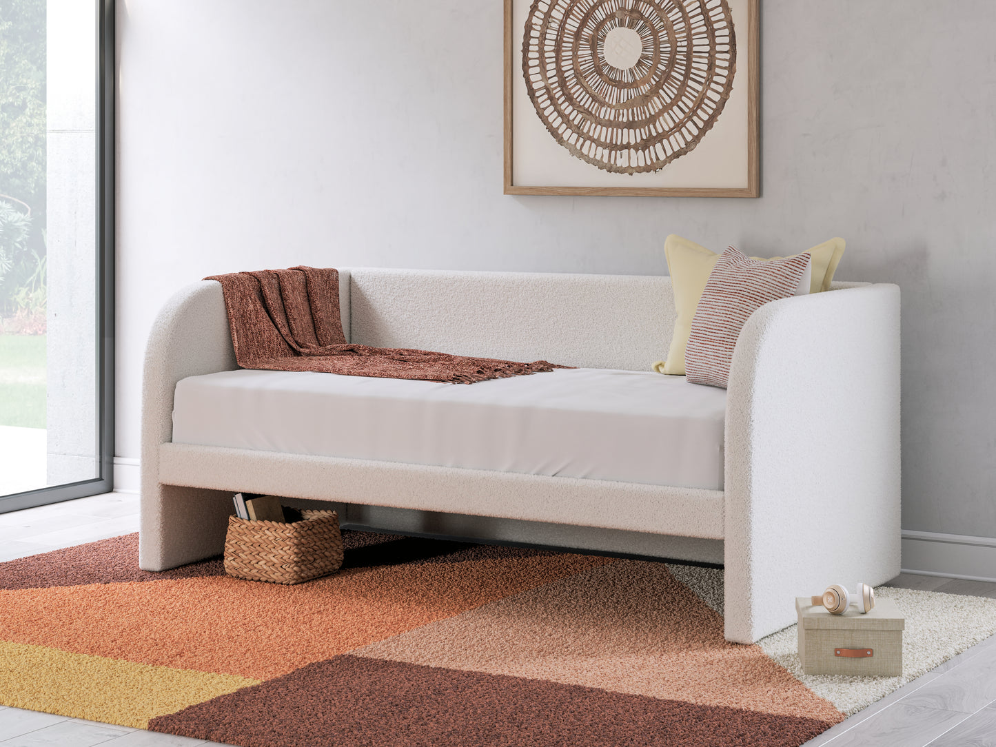The Furniture Outlets - Ashley Furniture - Arloster Bedroom - Twin Upholstered Day Bed / Tan/White - PCB1566B8
