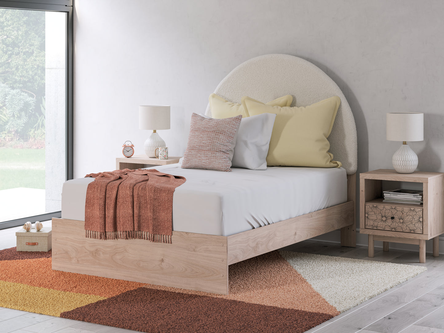 The Furniture Outlets - Ashley Furniture - Arloster Bedroom - Full Upholstered Panel Bed / Tan/White - PCB1566B3