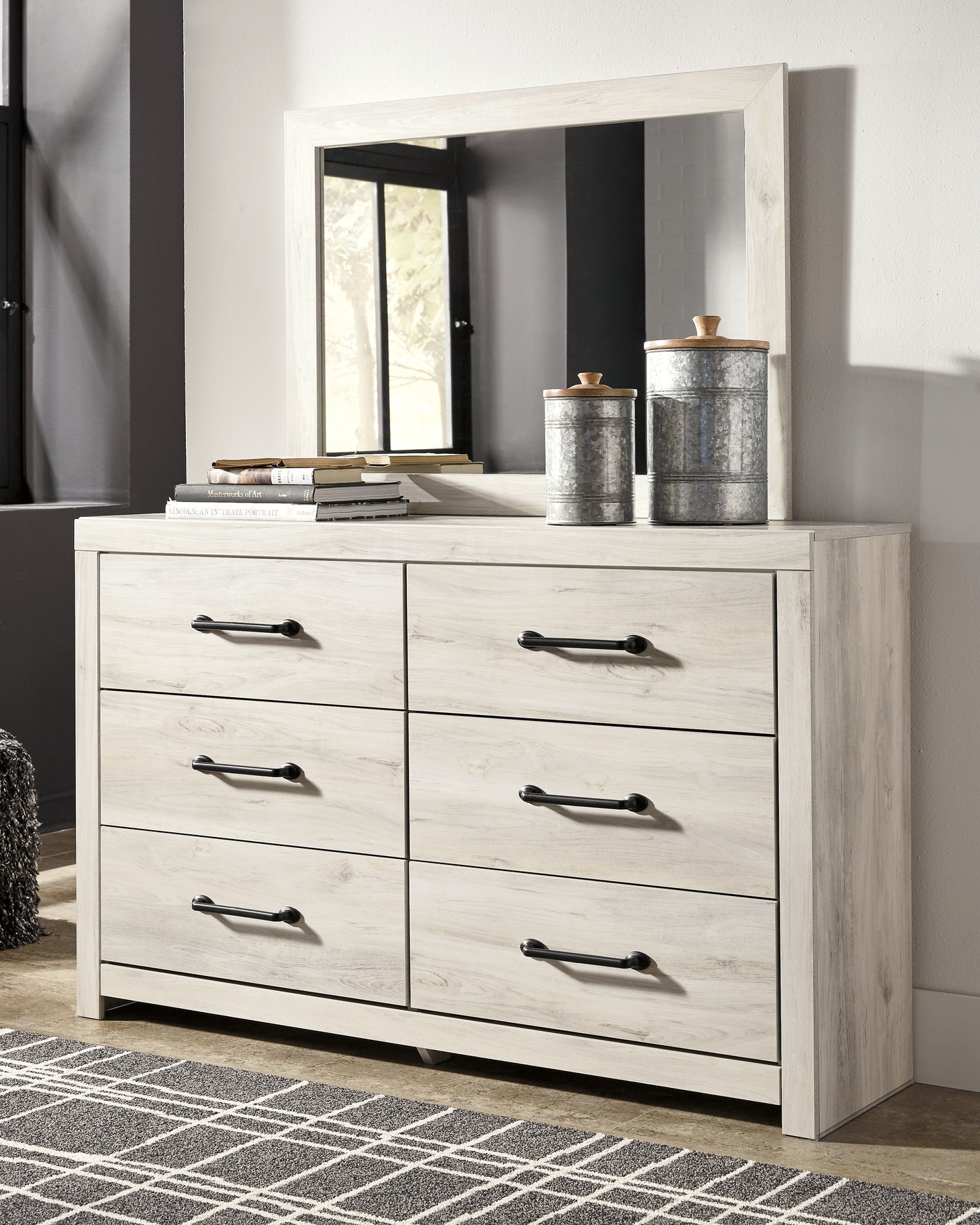 The Furniture Outlets - Ashley Furniture - Cambeck Bedroom - Dresser and Mirror / Whitewash - B192B1