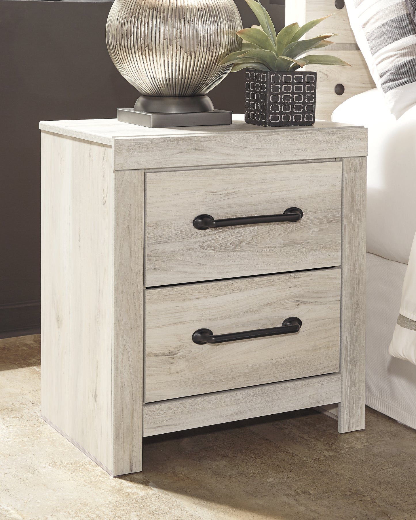 The Furniture Outlets - Ashley Furniture - Cambeck Bedroom - Two Drawer Night Stand / Whitewash - B192-92