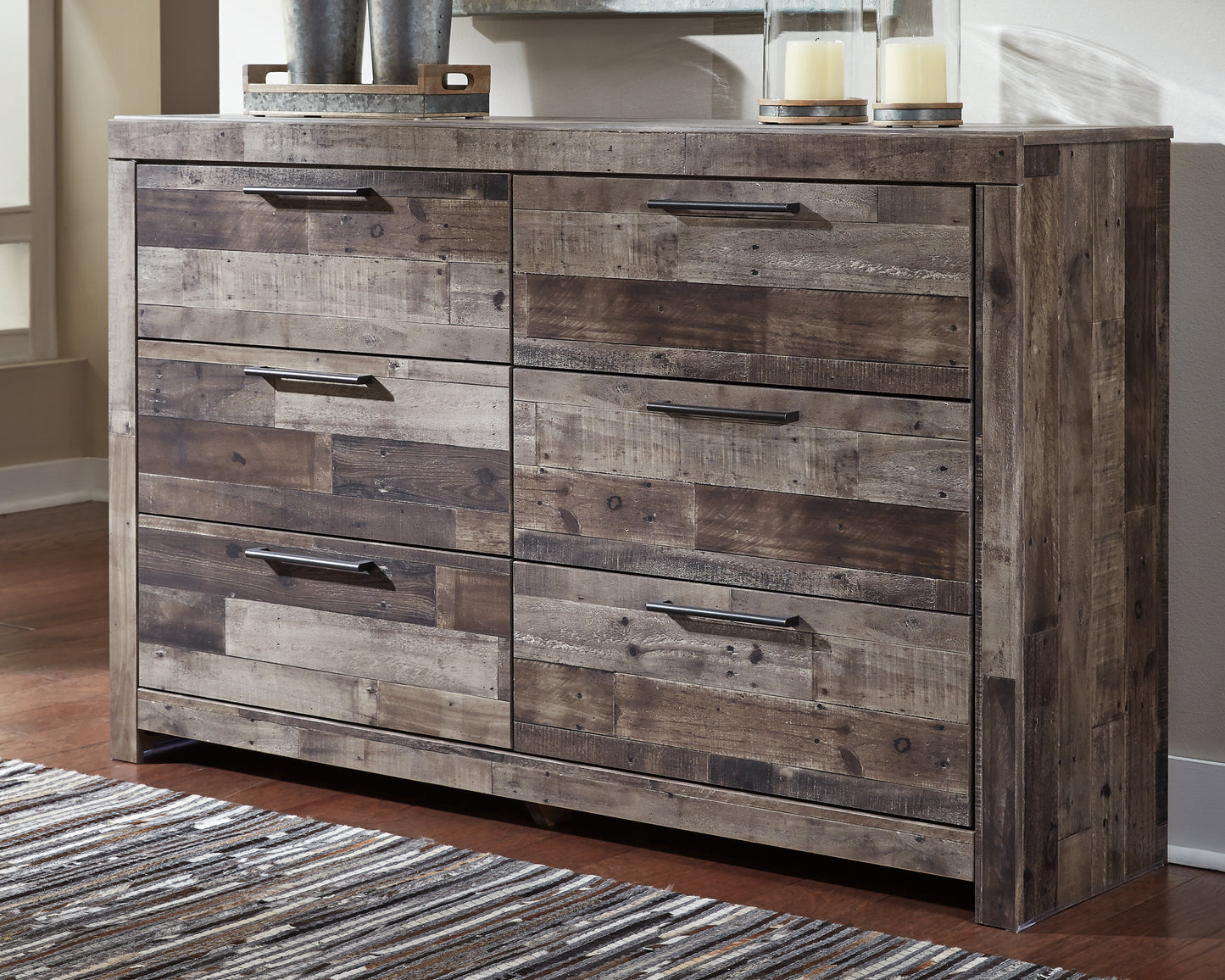 The Furniture Outlets - Ashley Furniture - Derekson Bedroom - Six Drawer Dresser / Multi Gray - B200-31