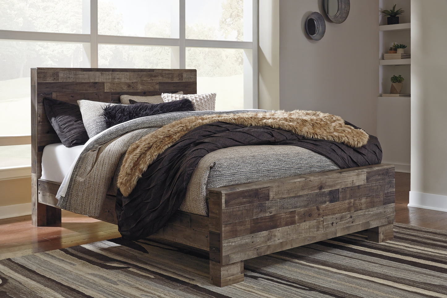 The Furniture Outlets - Ashley Furniture - Derekson Bedroom - Queen Panel Bed / Multi Gray - B200B6