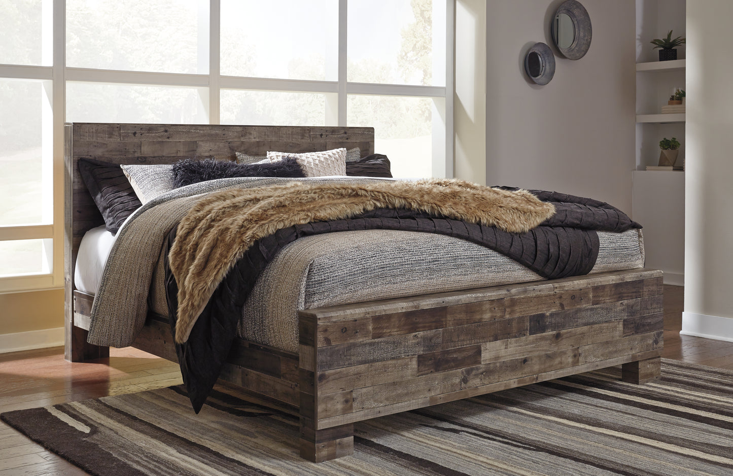 The Furniture Outlets - Ashley Furniture - Derekson Bedroom - King Panel Bed / Multi Gray - B200B11
