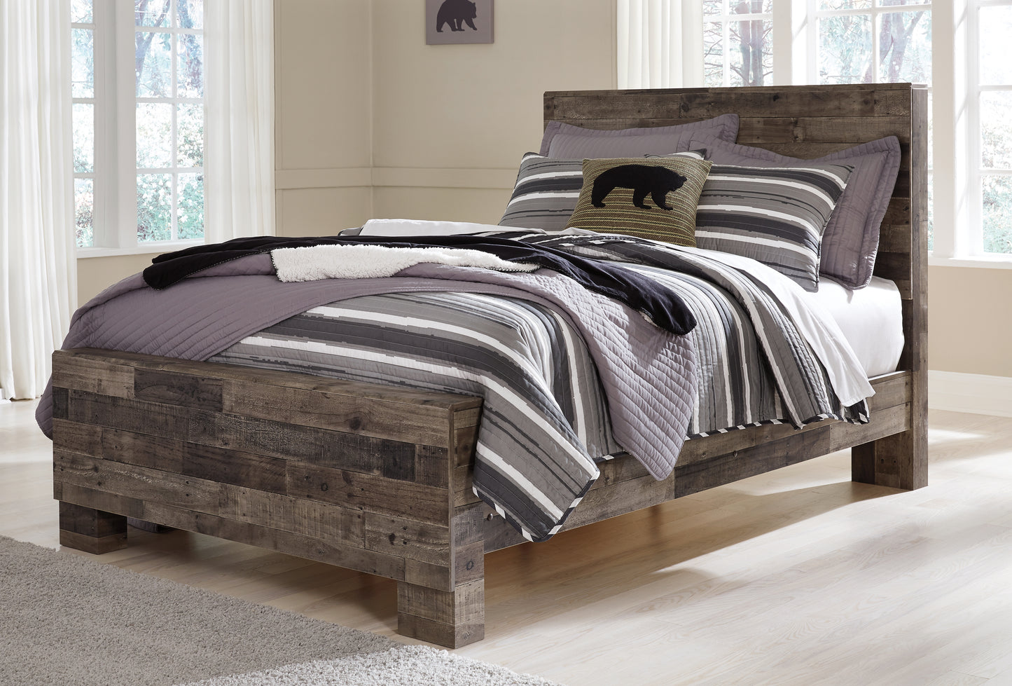 The Furniture Outlets - Ashley Furniture - Derekson Bedroom - Full Panel Bed / Multi Gray - B200B4