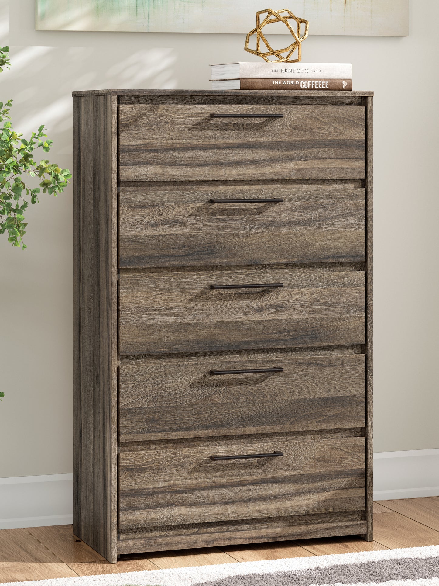 The Furniture Outlets - Ashley Furniture - Elbrim Bedroom - Five Drawer Chest / Brown - PCB2005-46