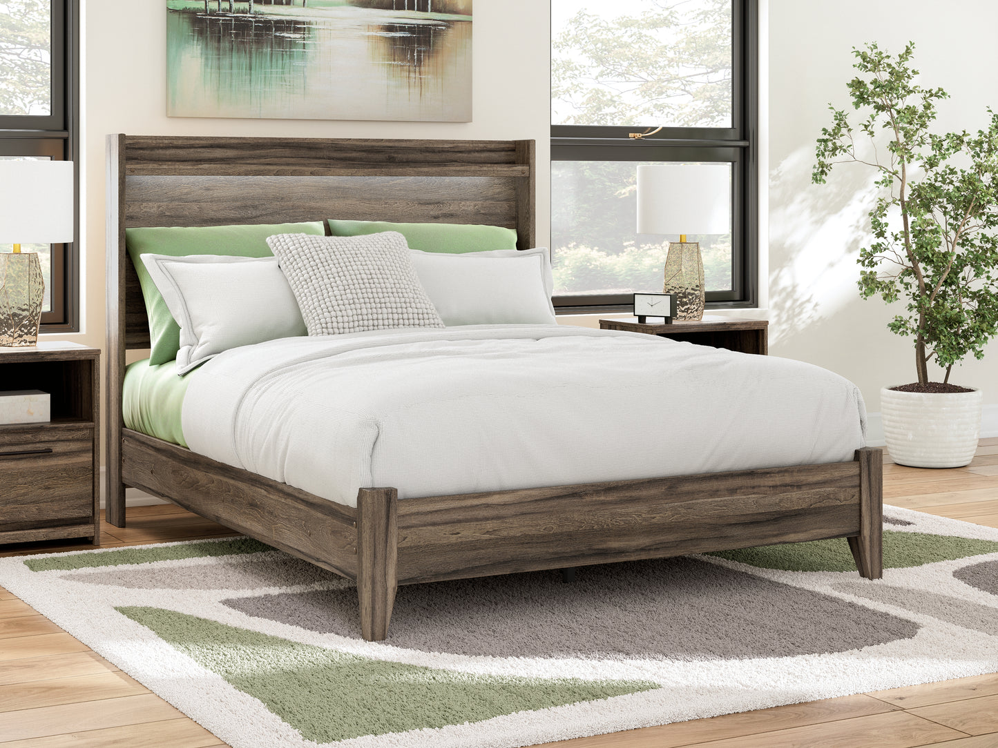 The Furniture Outlets - Ashley Furniture - Elbrim Bedroom - Queen Panel Bed / Brown - PCB2005B2