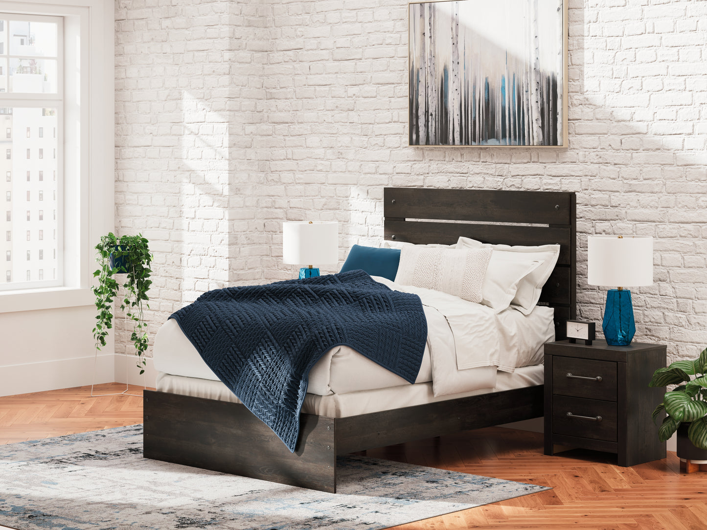 The Furniture Outlets - Ashley Furniture - Hollivern Bedroom - Full Panel Bed / Dark Gray - PCB2108B12