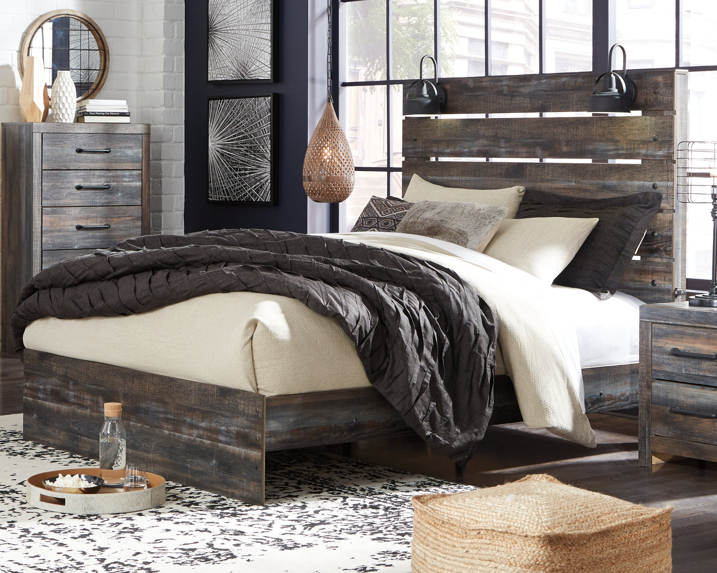 The Furniture Outlets - Ashley Furniture - Drystan Bedroom - Queen Panel Bed / Multi - B211B4