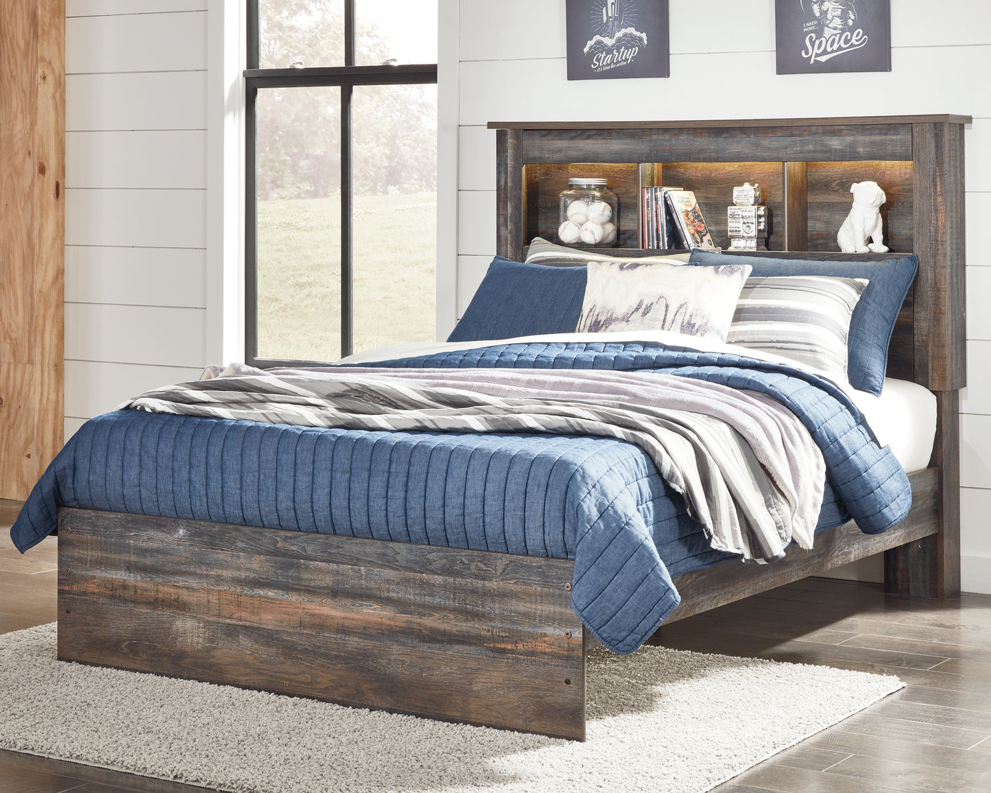The Furniture Outlets - Ashley Furniture - Drystan Bedroom - Full Bookcase Bed / Multi - B211B46