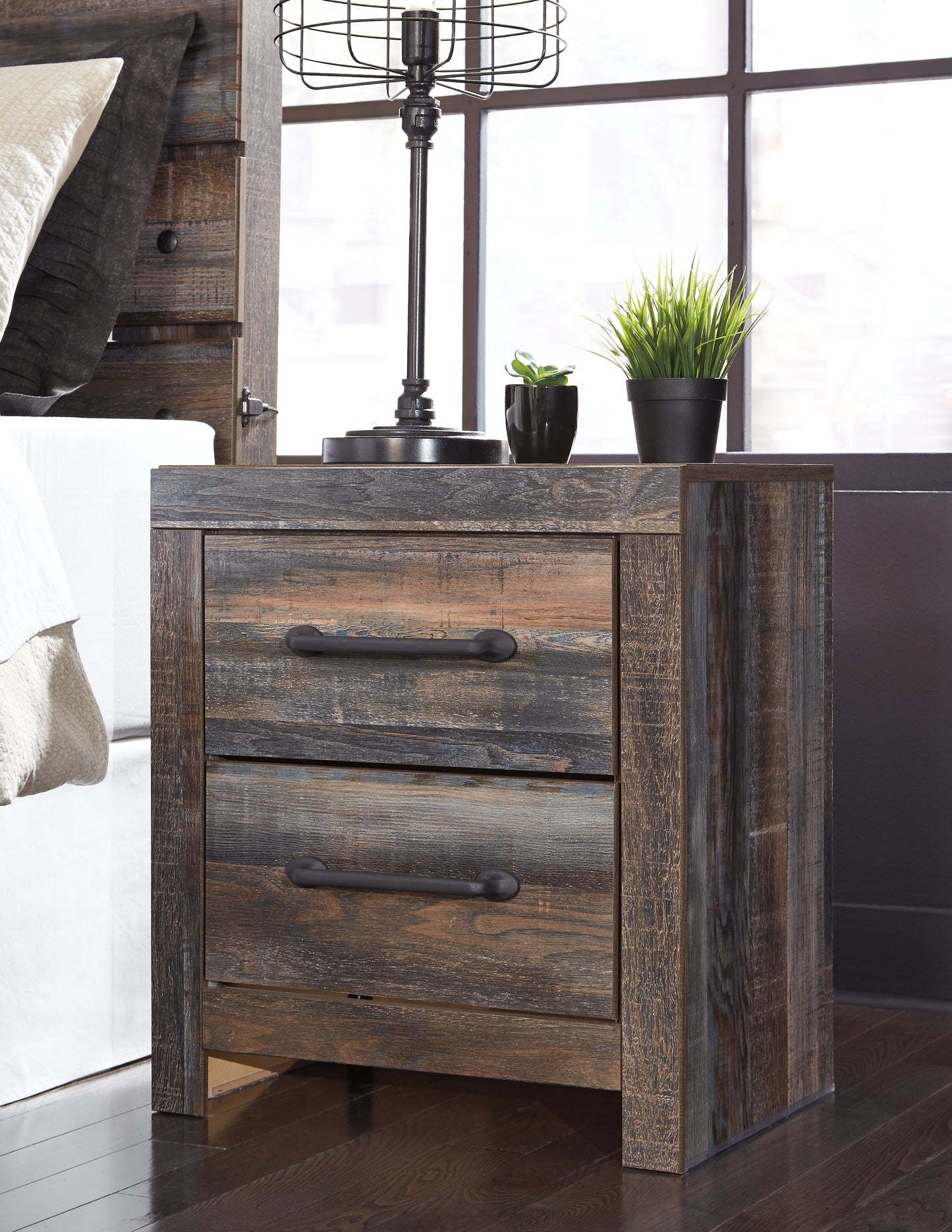 The Furniture Outlets - Ashley Furniture - Drystan Bedroom - King Panel Bed with 4 Storage Drawers / Multi - B211B54