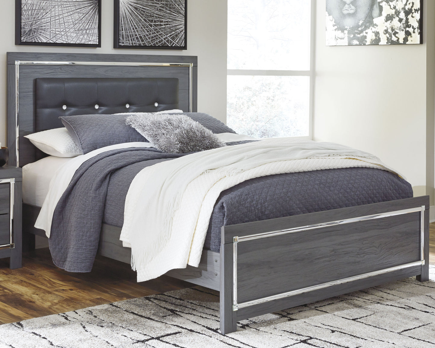 The Furniture Outlets - Ashley Furniture - Lodanna Bedroom - Queen Panel Bed / Gray - B214B2