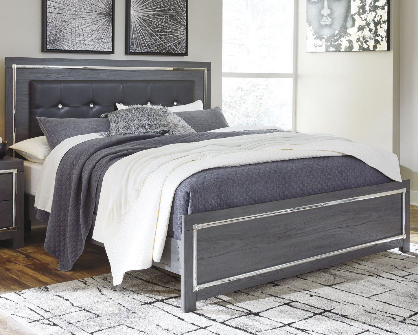The Furniture Outlets - Ashley Furniture - Lodanna Bedroom - King Panel Bed / Gray - B214B10