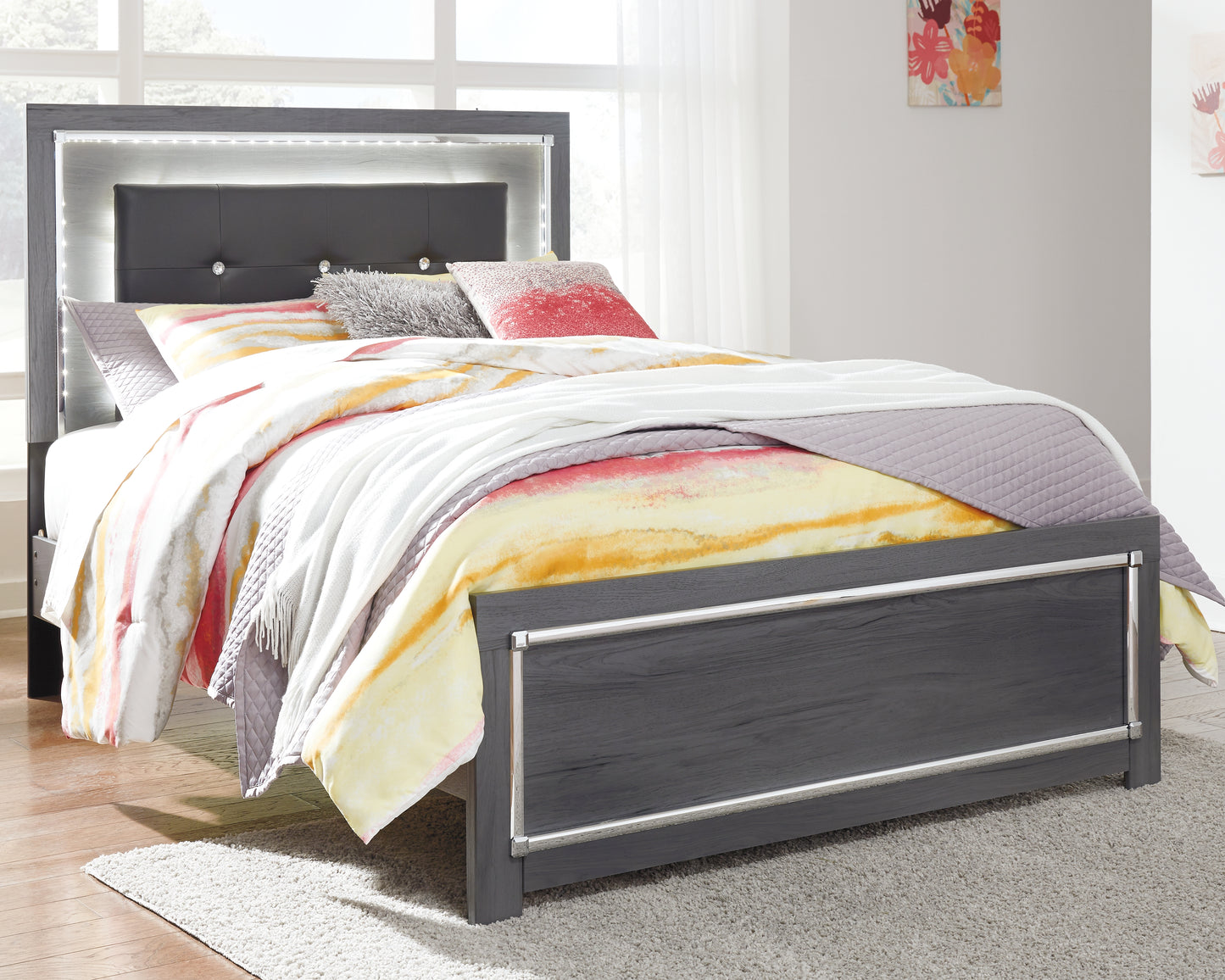 The Furniture Outlets - Ashley Furniture - Lodanna Bedroom - Full Panel Bed / Gray - B214B4