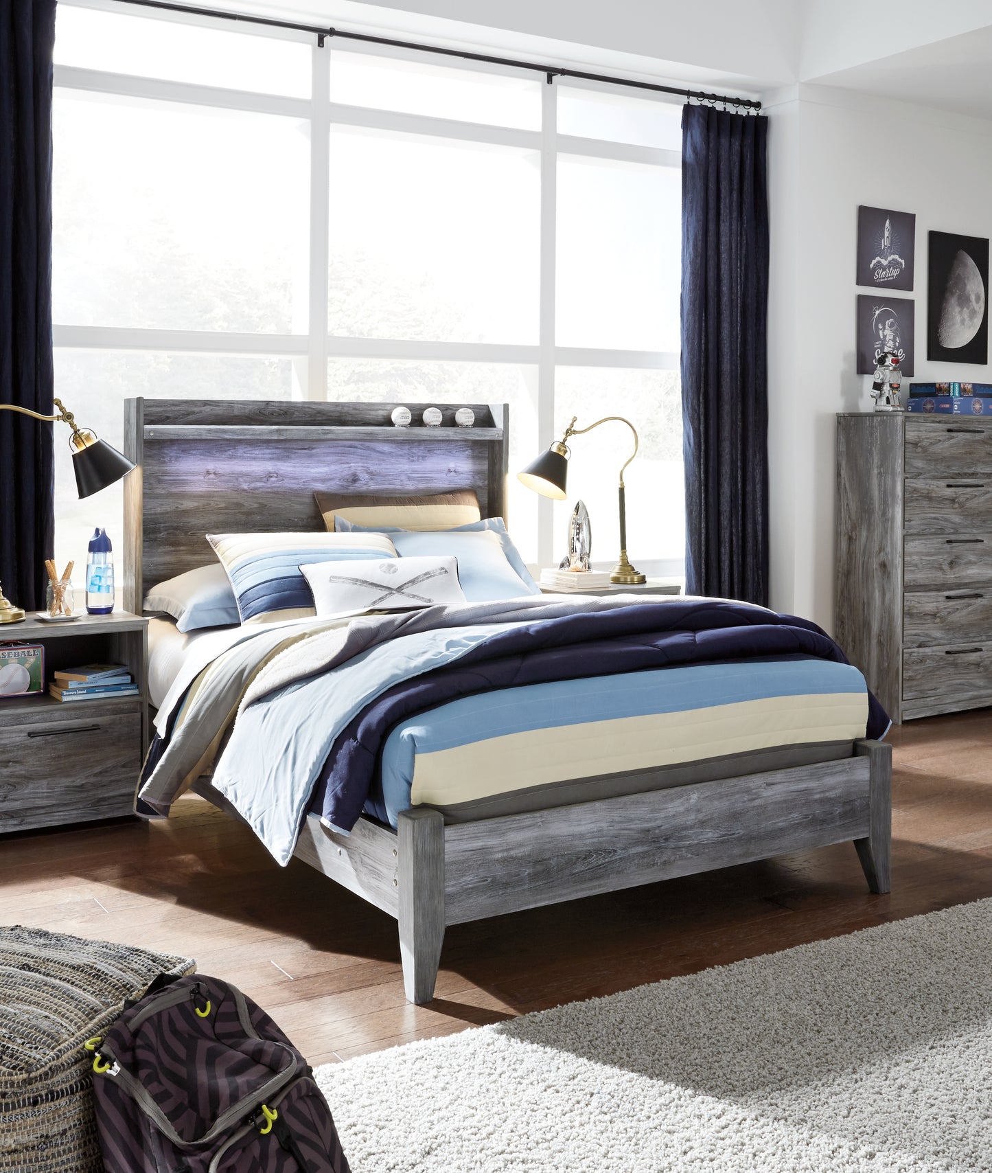 The Furniture Outlets - Ashley Furniture - Baystorm Bedroom - Full Panel Bed / Gray - B221B21