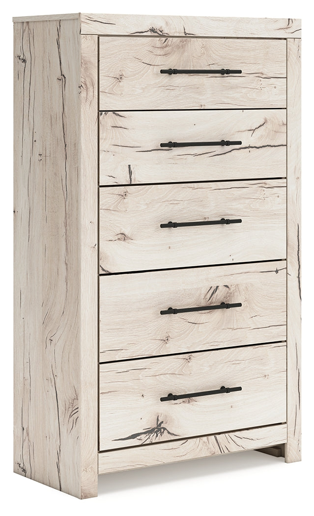 The Furniture Outlets - Ashley Furniture - Lawroy Bedroom - Five Drawer Chest / Light Natural - B2310-46