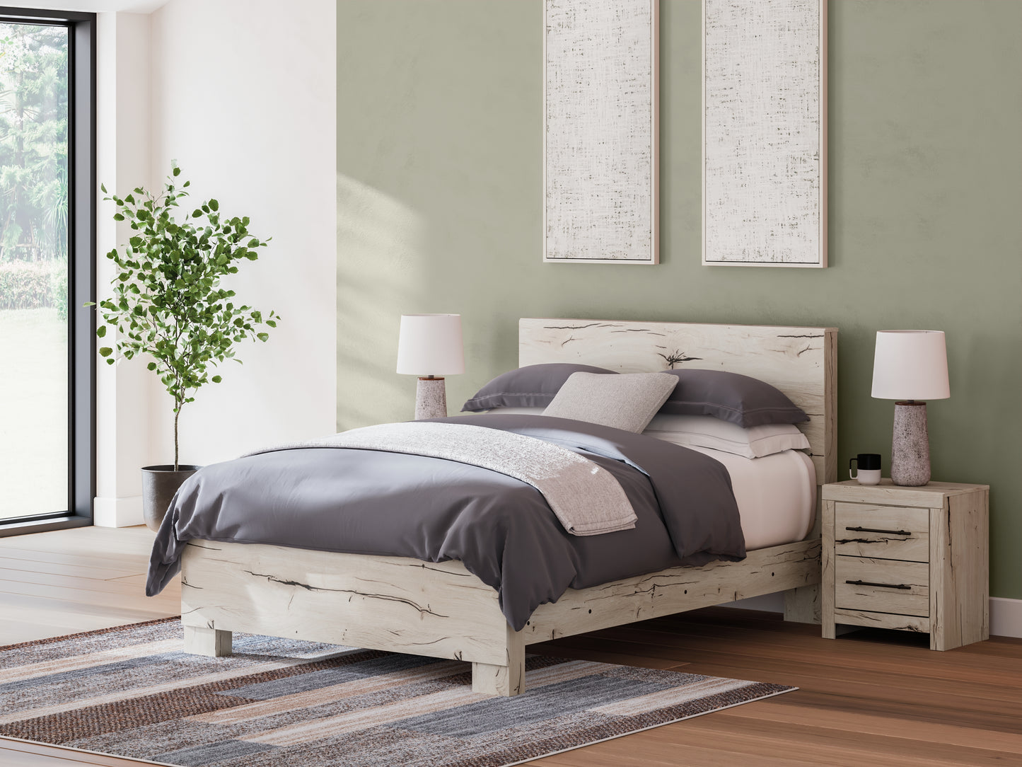 The Furniture Outlets - Ashley Furniture - Lawroy Bedroom - Queen Panel Bed / Light Natural - B2310B2