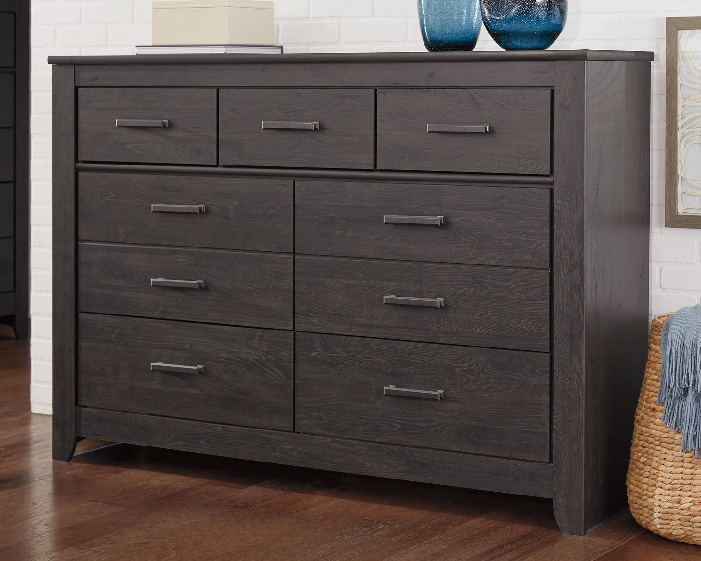 The Furniture Outlets - Ashley Furniture - Brinxton Bedroom - Seven Drawer Dresser / Charcoal - B249-31