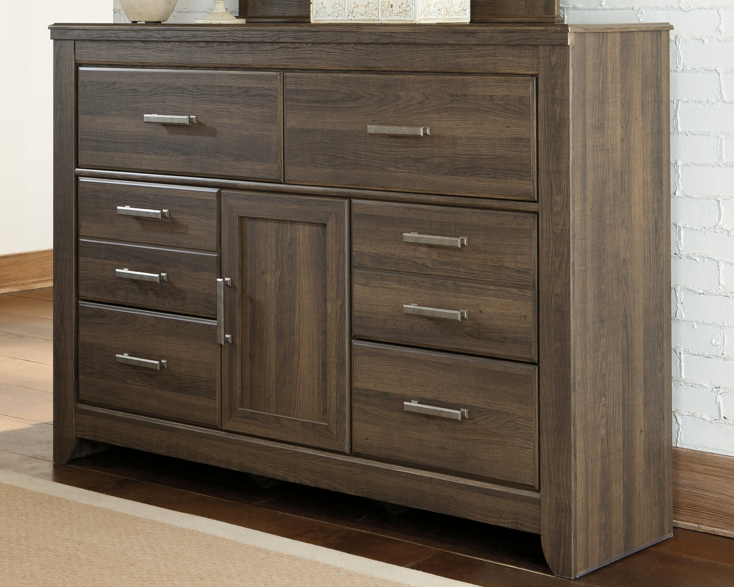 The Furniture Outlets - Ashley Furniture - Juararo Bedroom - Six Drawer Dresser / Dark Brown - B251-31
