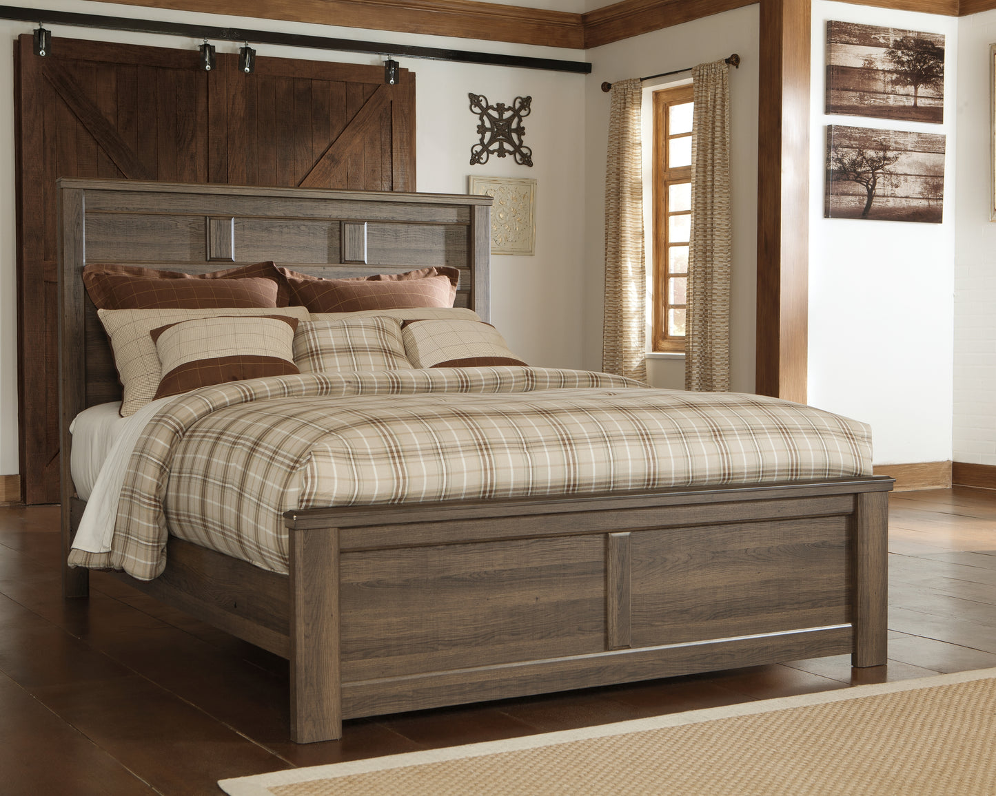 The Furniture Outlets - Ashley Furniture - Juararo Bedroom - Queen Panel Bed / Dark Brown - B251B6