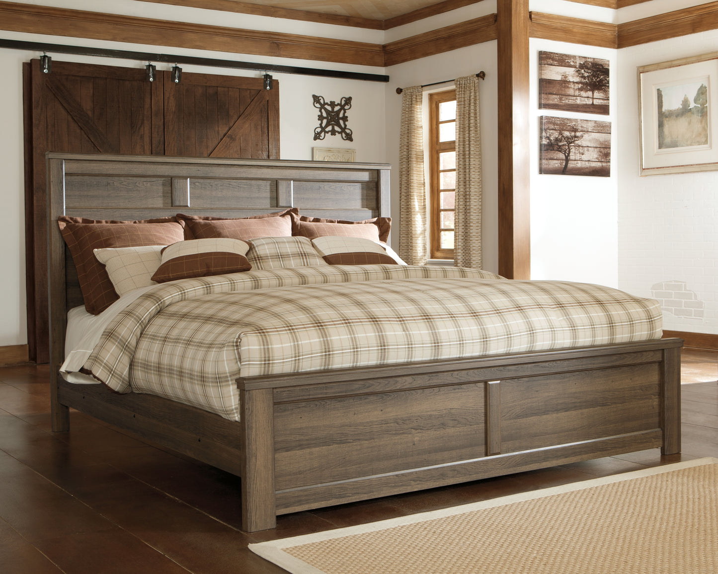 The Furniture Outlets - Ashley Furniture - Juararo Bedroom - King Panel Bed / Dark Brown - B251B9
