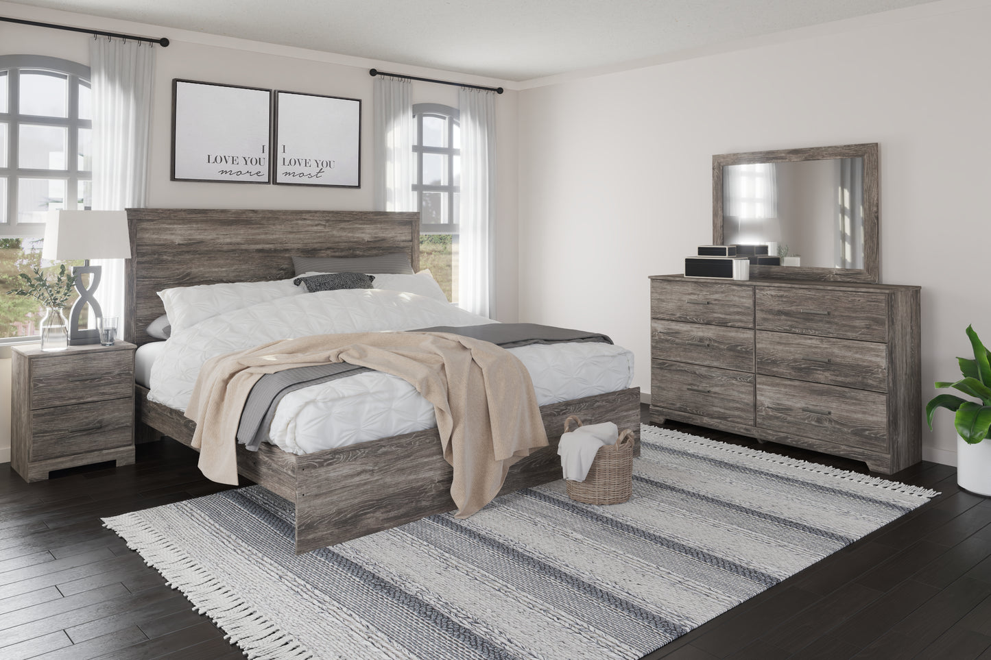 The Furniture Outlets - Ashley Furniture - Ralinksi Bedroom - Twin Panel Bed / Gray - B2587B11