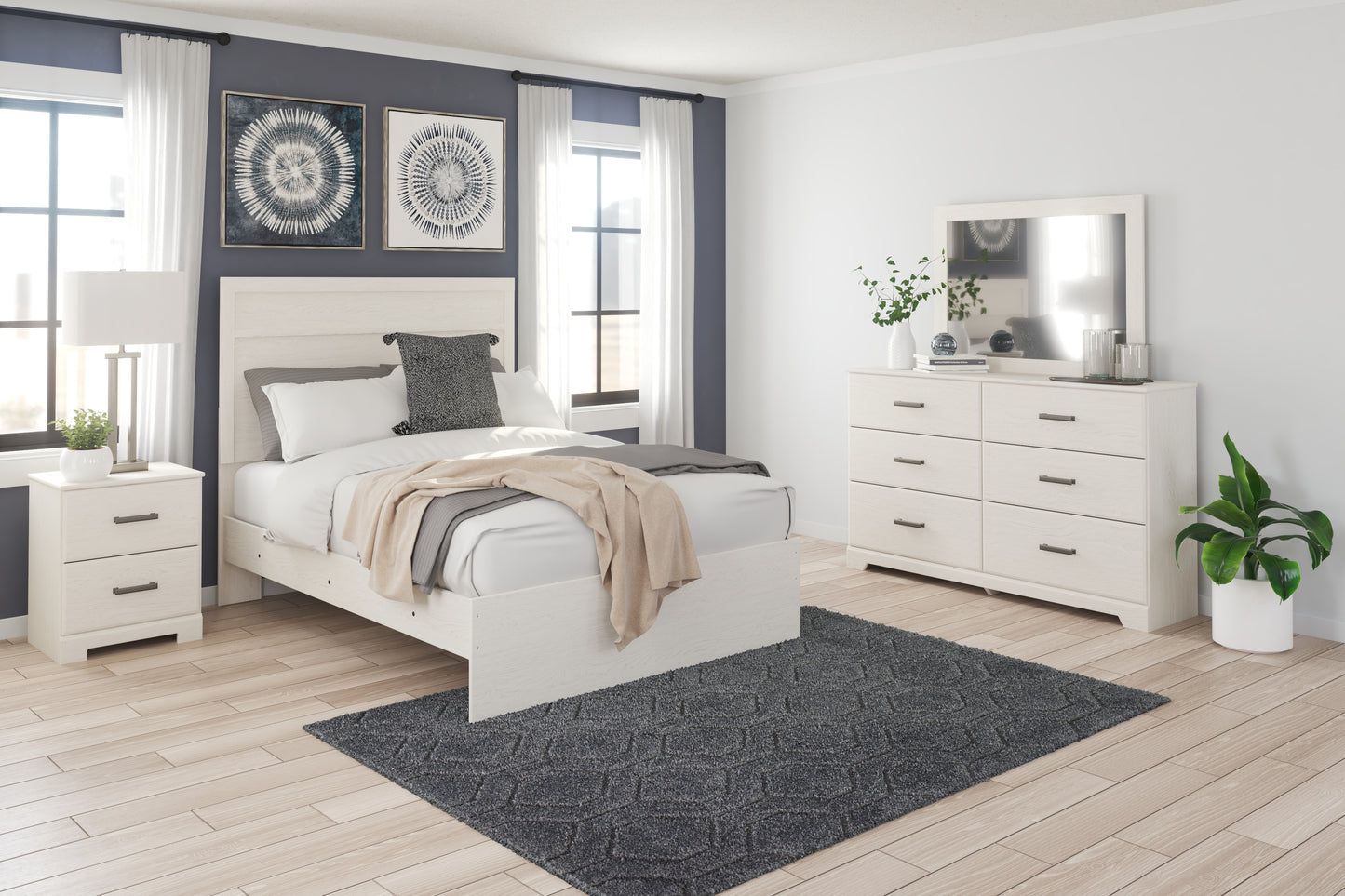 The Furniture Outlets - Ashley Furniture - Stelsie Bedroom - Dresser and Mirror / White - B2588B1