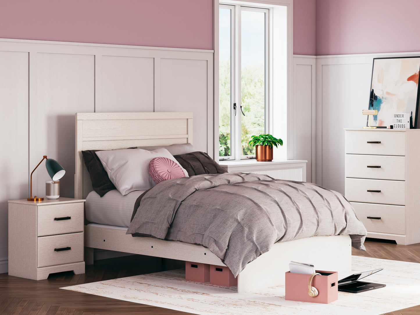 The Furniture Outlets - Ashley Furniture - Stelsie Bedroom - Full Panel Bed / White - B2588B4