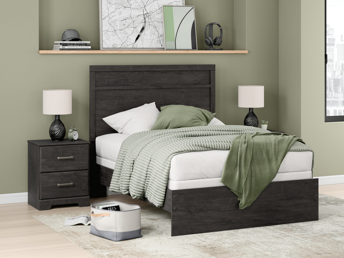 The Furniture Outlets - Ashley Furniture - Belachime Bedroom - Full Panel Bed / Charcoal - B2589B5
