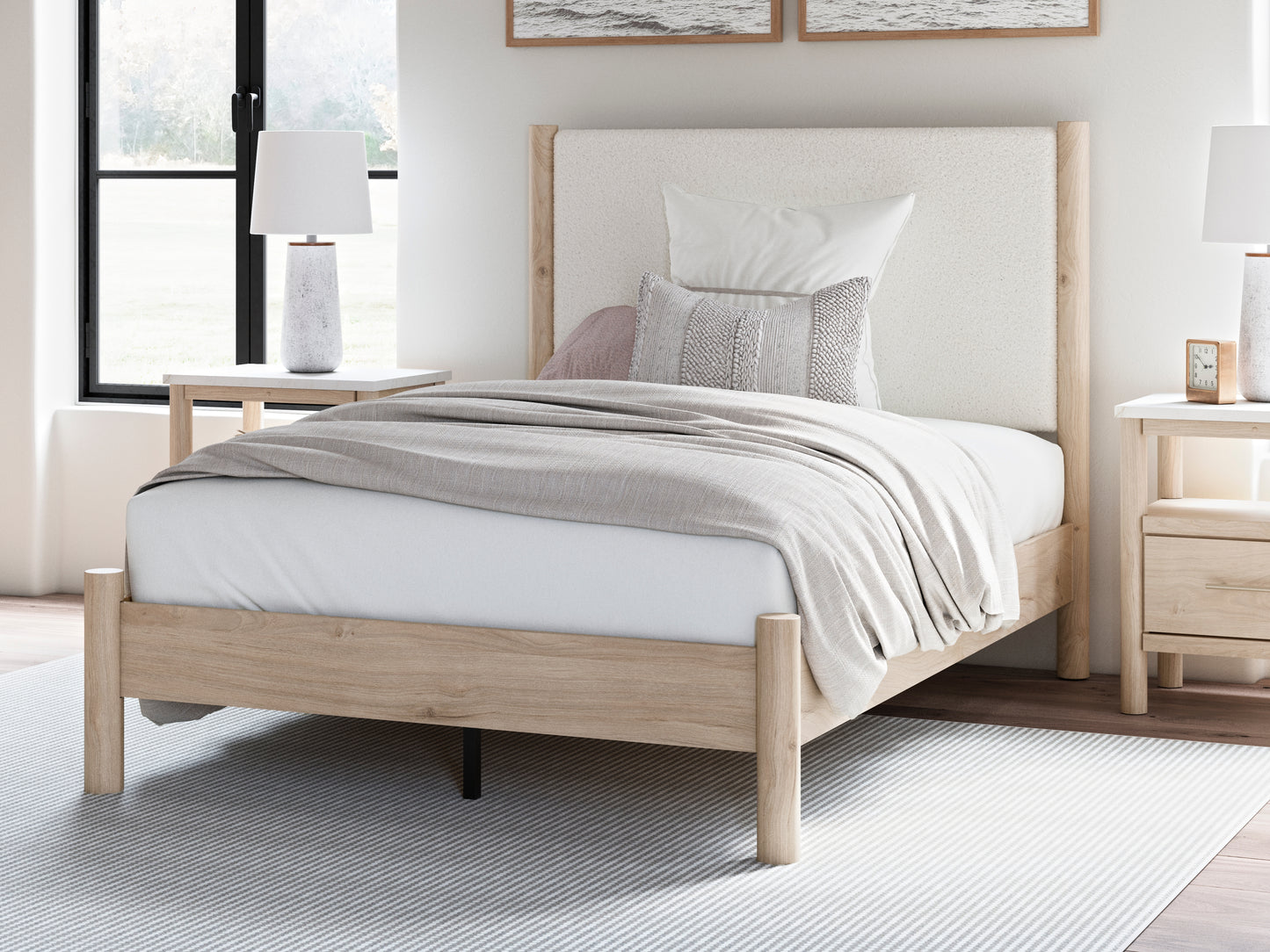 The Furniture Outlets - Ashley Furniture - Cadmori Bedroom - Full Upholstered Panel Bed / Two-tone - B2615B8