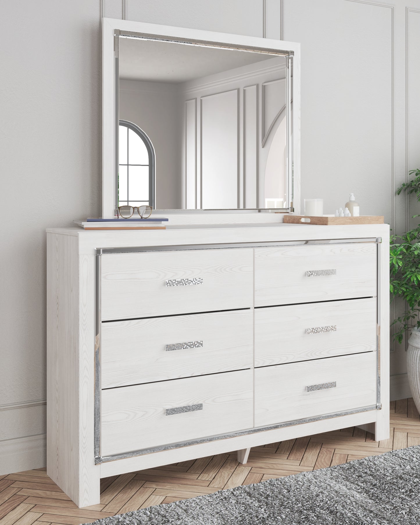 The Furniture Outlets - Ashley Furniture - Altyra Bedroom - Dresser and Mirror / White - B2640B1