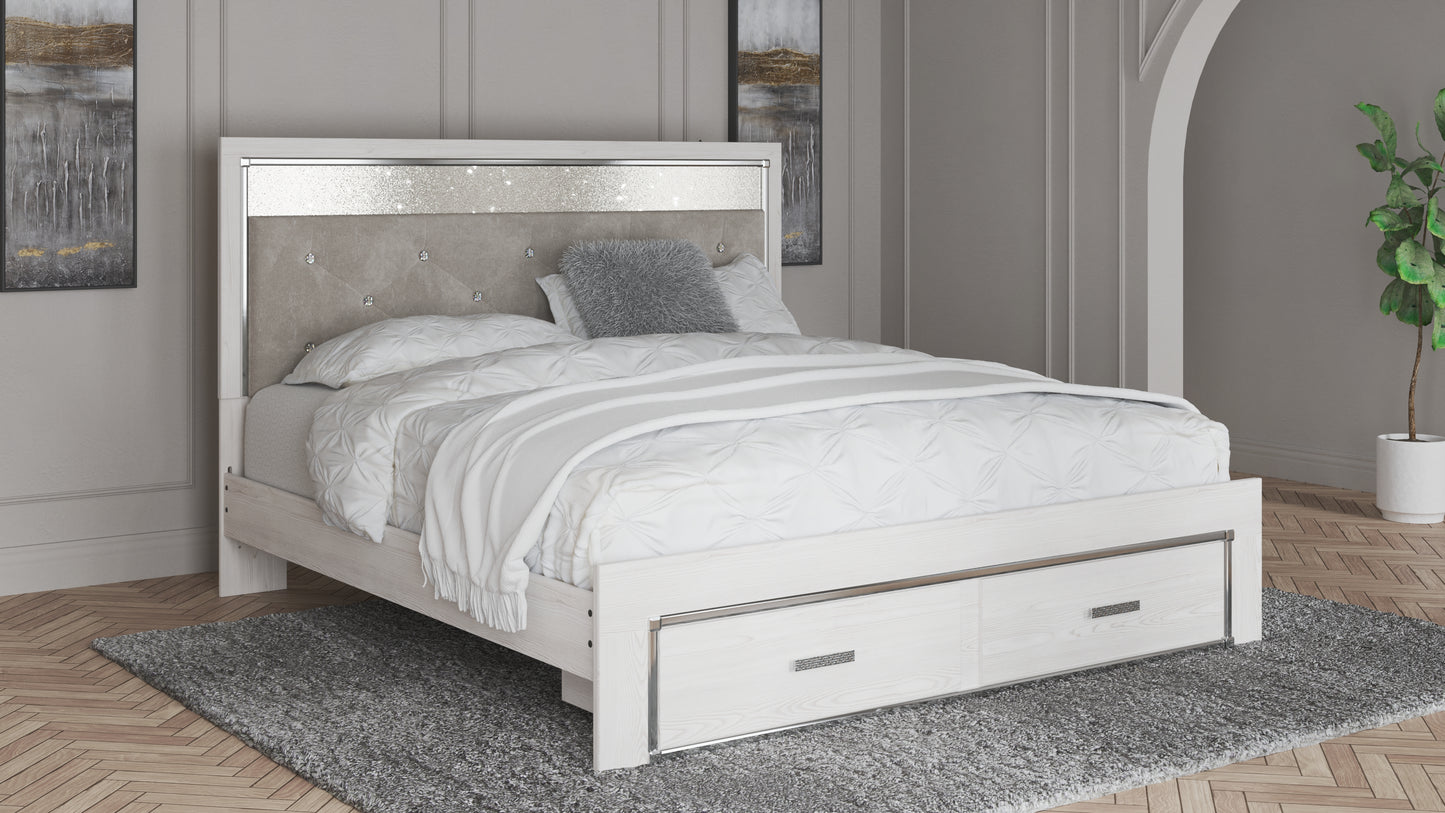 The Furniture Outlets - Ashley Furniture - Altyra Bedroom - King Upholstered Storage Bed / White - B2640B29