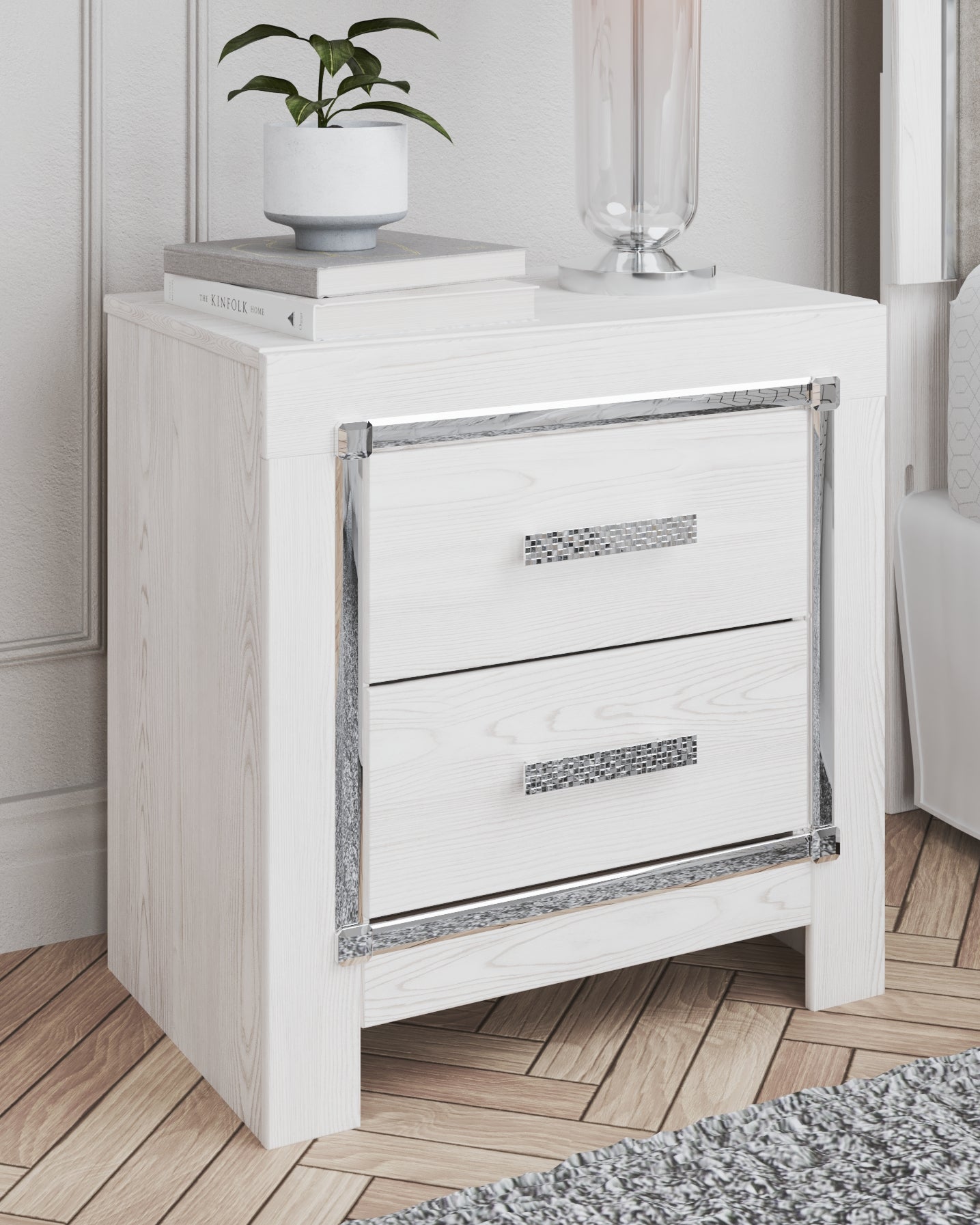 The Furniture Outlets - Ashley Furniture - Altyra Bedroom - Two Drawer Night Stand / White - B2640-92