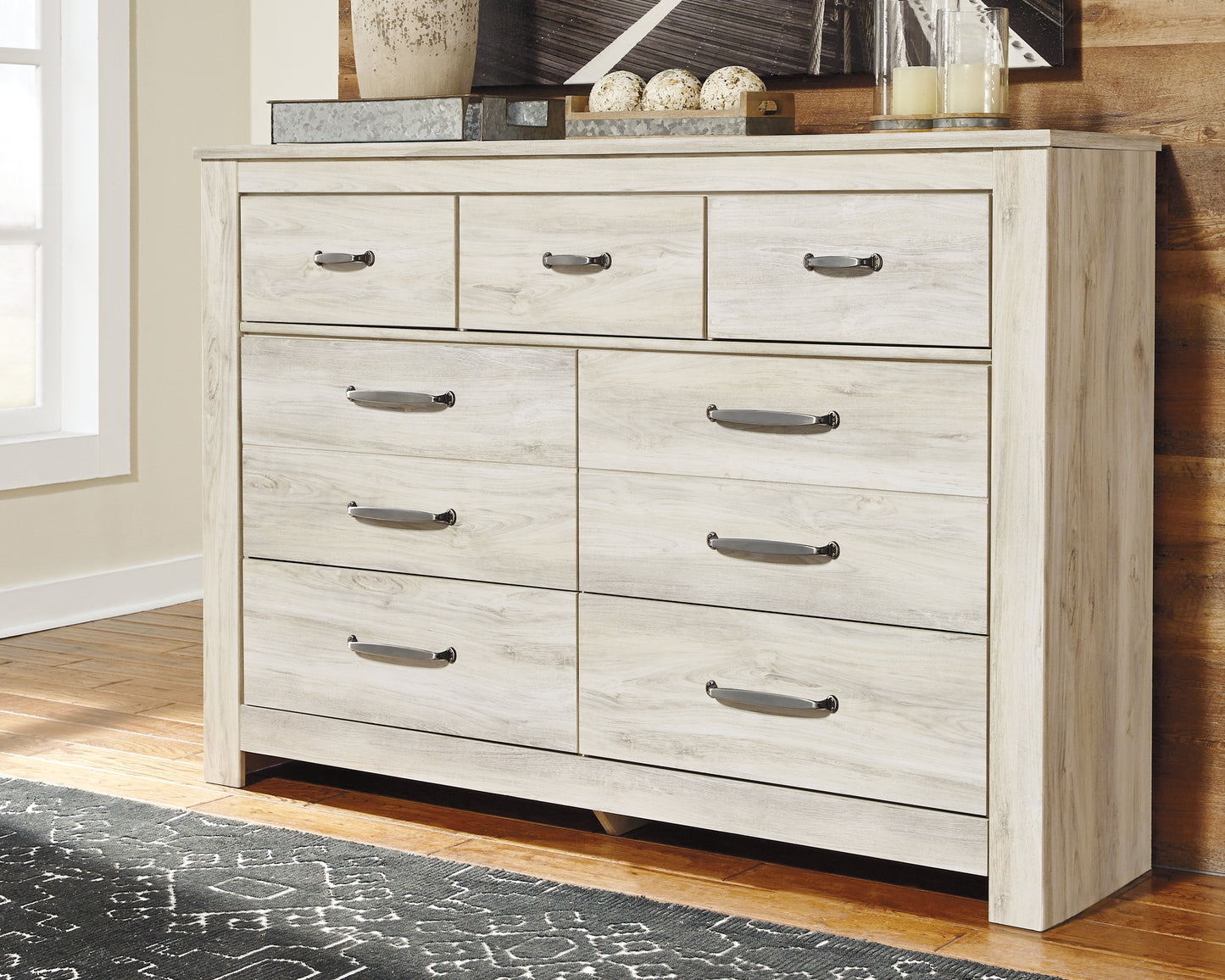 The Furniture Outlets - Ashley Furniture - Bellaby Bedroom - Seven Drawer Dresser / Whitewash - B331-31