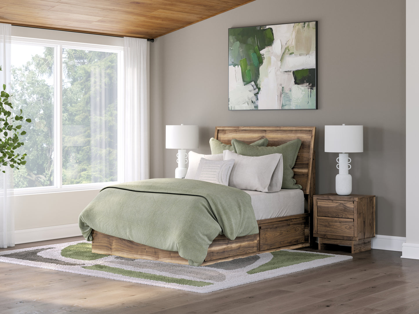 The Furniture Outlets - Ashley Furniture - Chirason Bedroom - Full Panel Bed with Storage / Brown - PCB3367B28