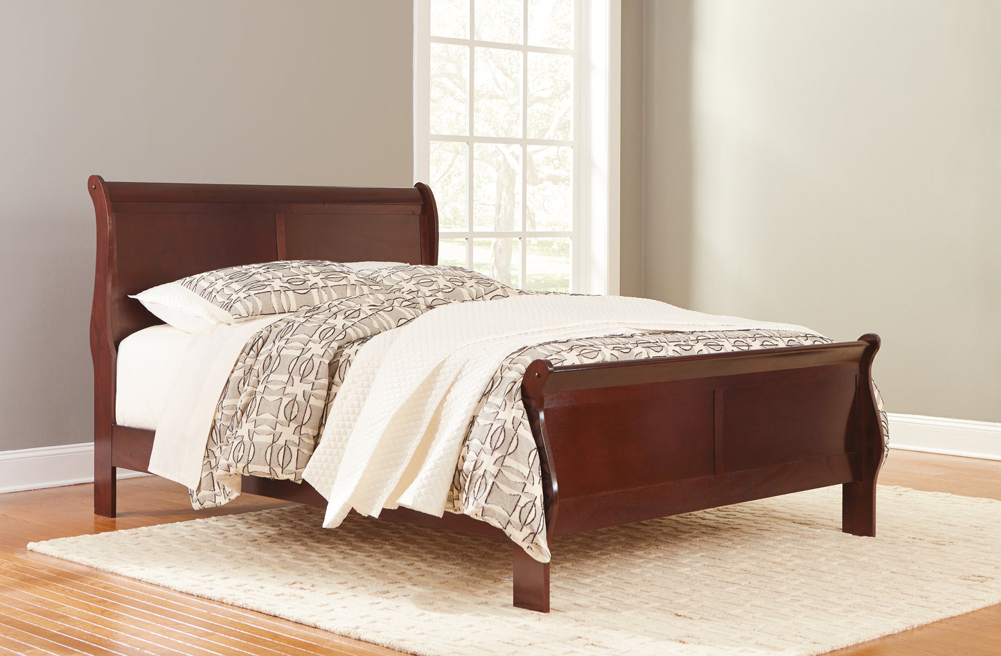 The Furniture Outlets - Ashley Furniture - Alisdair Bedroom - Queen Sleigh Bed / Reddish Brown - B376B2