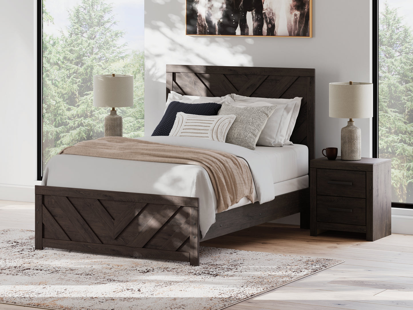 The Furniture Outlets - Ashley Furniture - Prendonea Bedroom - Full Panel Bed / Charcoal - B3789B3