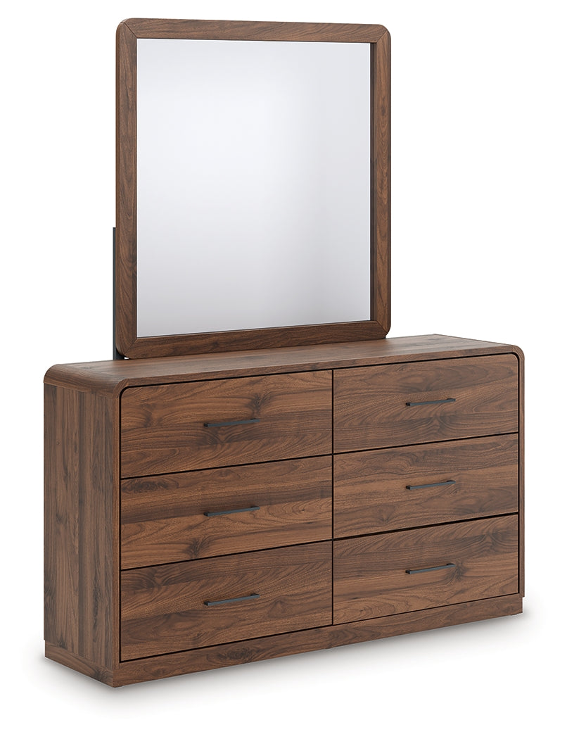 The Furniture Outlets - Ashley Furniture - Fortlorn Bedroom - Dresser and Mirror / Walnut Brown - PCB386B1