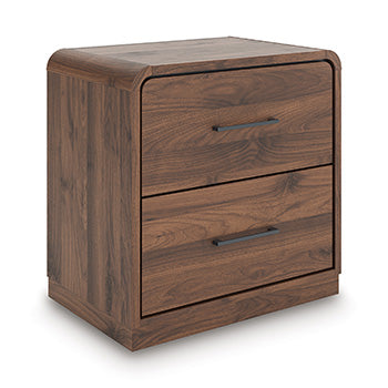 The Furniture Outlets - Ashley Furniture - Fortlorn Bedroom - Two Drawer Night Stand / Walnut Brown - PCB386-92
