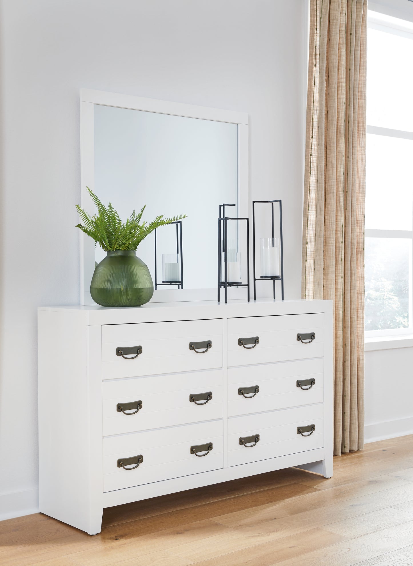 The Furniture Outlets - Ashley Furniture - Binterglen Bedroom - Dresser and Mirror / White - B427B1