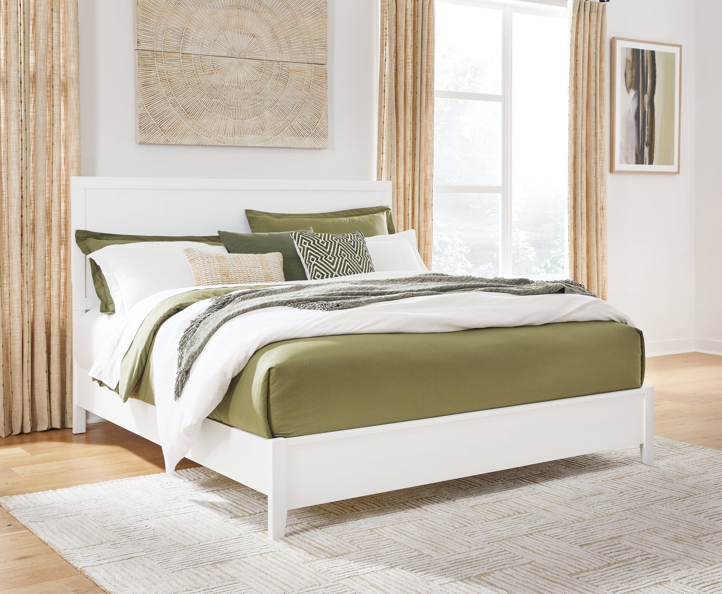 The Furniture Outlets - Ashley Furniture - Binterglen Bedroom - King Panel Bed / White - B427B8