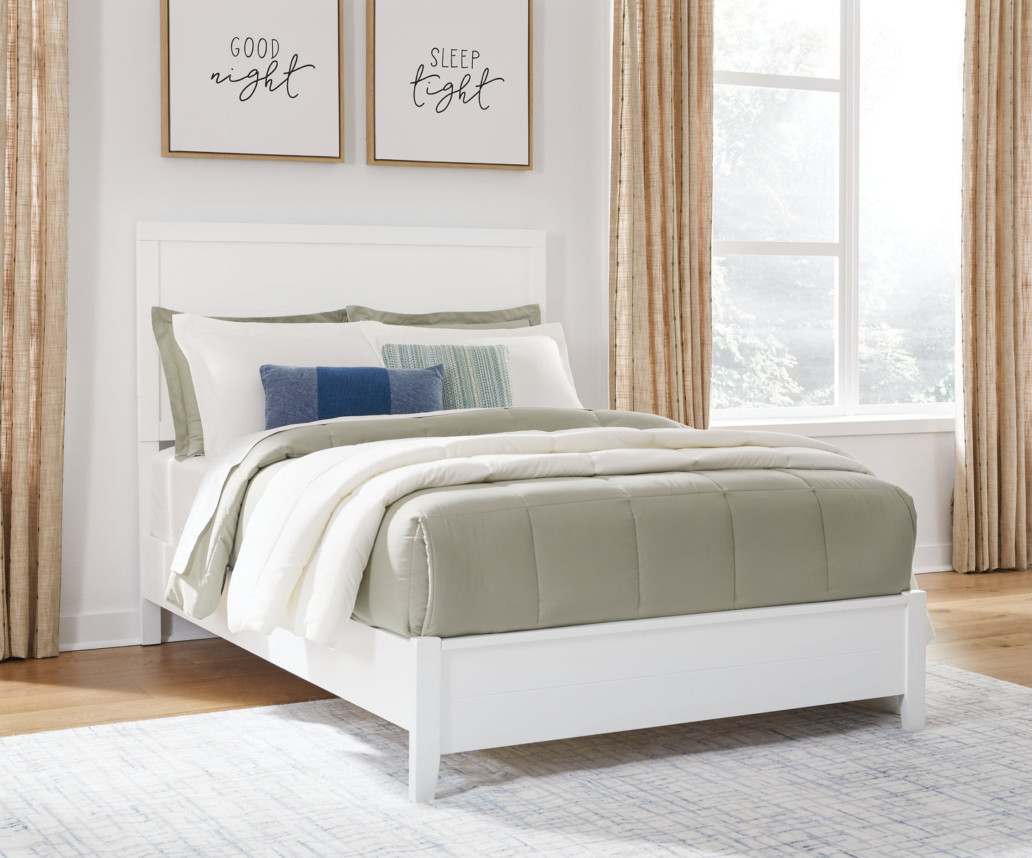 The Furniture Outlets - Ashley Furniture - Binterglen Bedroom - Full Panel Bed / White - B427B4