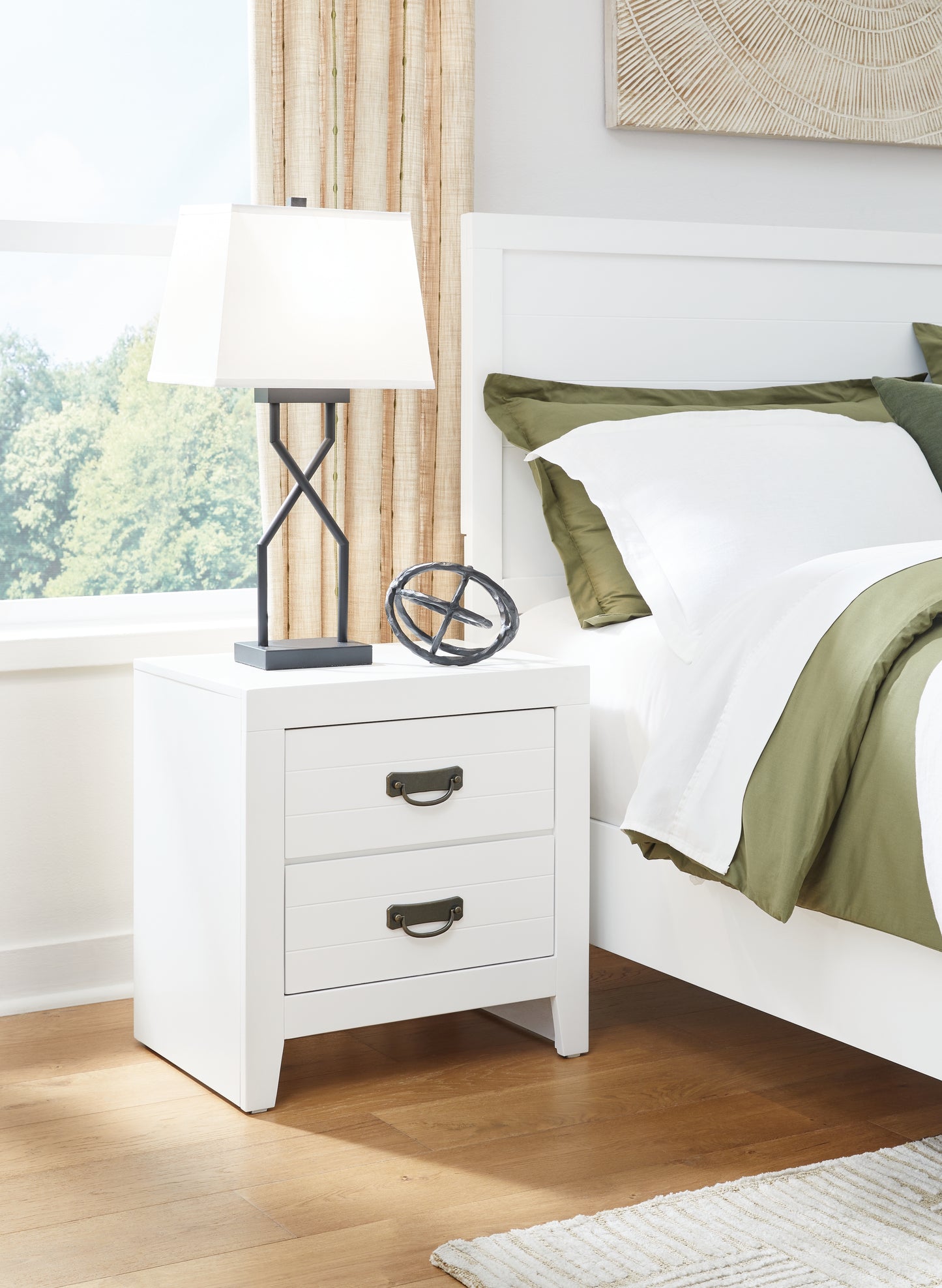 The Furniture Outlets - Ashley Furniture - Binterglen Bedroom - Two Drawer Night Stand / White - B427-92