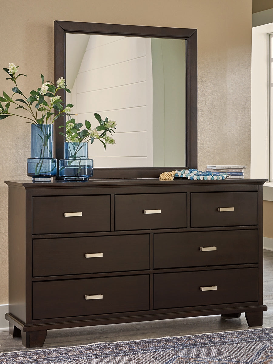 The Furniture Outlets - Ashley Furniture - Covetown Bedroom - Dresser and Mirror / Dark Brown - B441B1