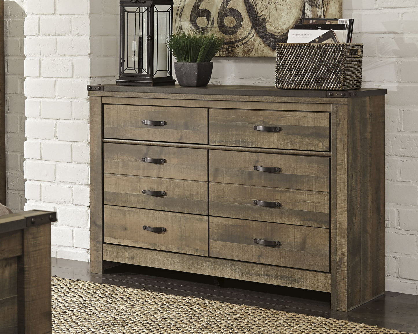 The Furniture Outlets - Ashley Furniture - Trinell Bedroom - Six Drawer Dresser / Brown - B446-31